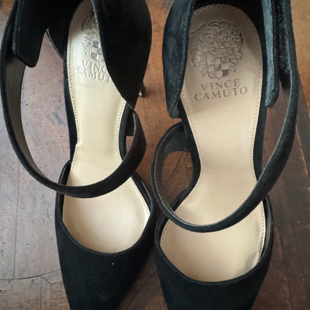Vince Camuto Black Suede Heels Size 10 - Worn Once!